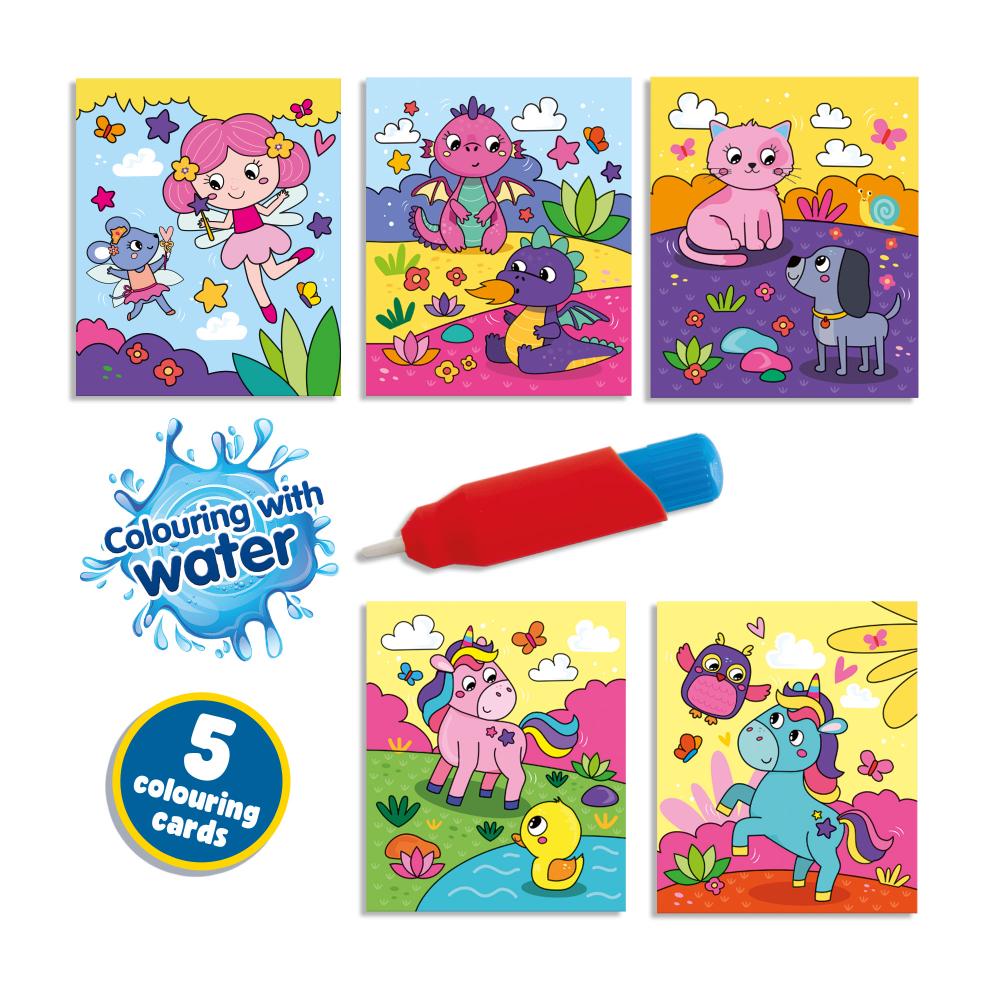 Colouring With Water Book With Water Brush - Fantasy