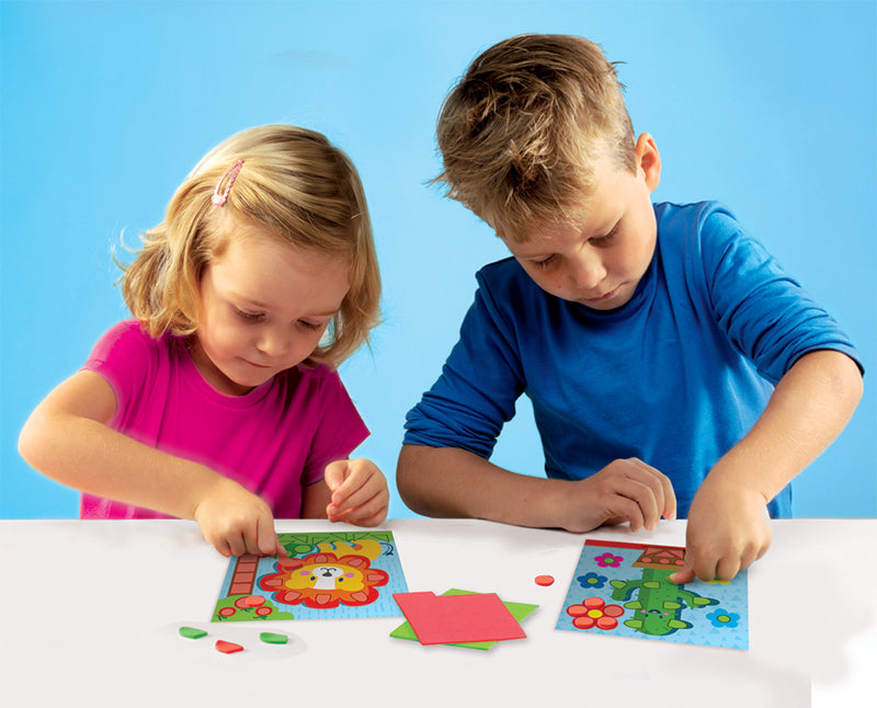 I learn to use scissors, make mosaics and perforate