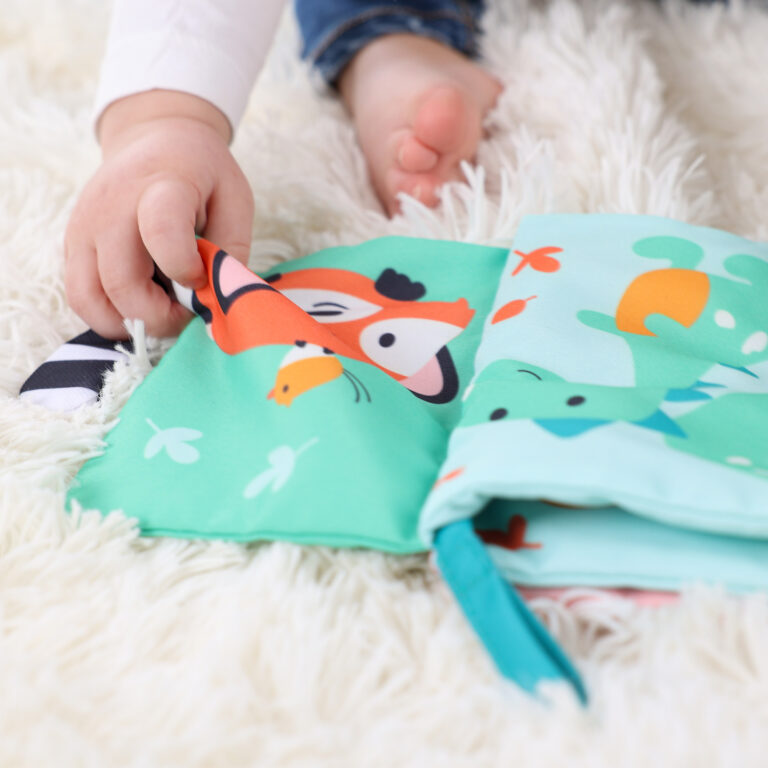 Sensory animal tails cloth book
