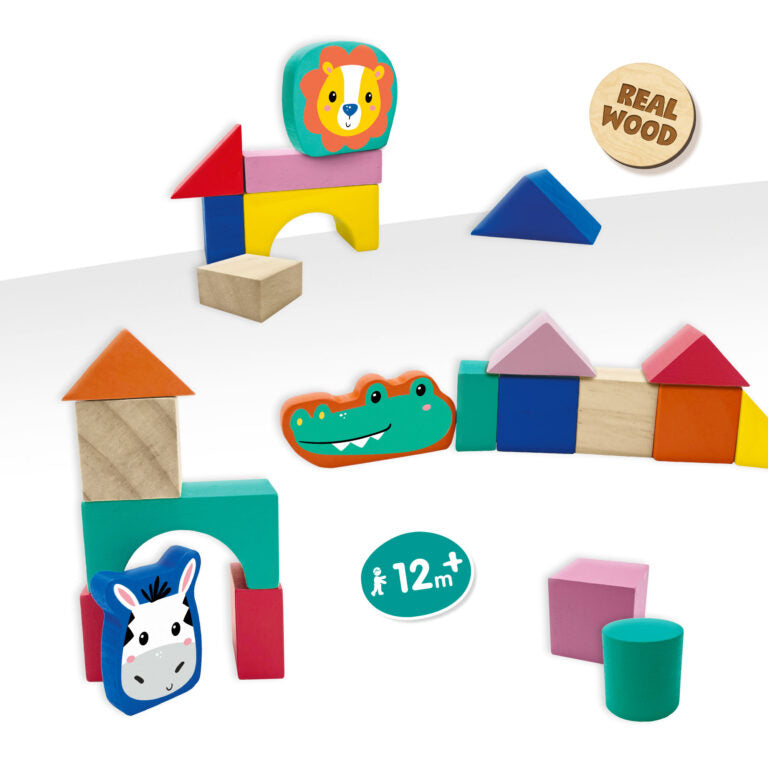 Wooden building blocks 52pcs