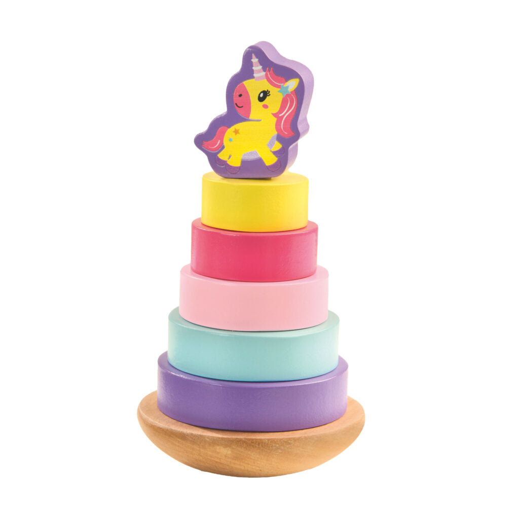 Wooden stacking tower unicorn
