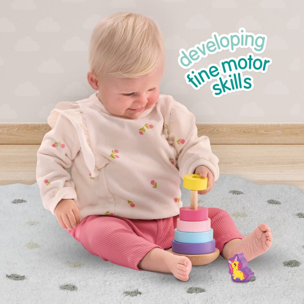 Wooden stacking tower unicorn