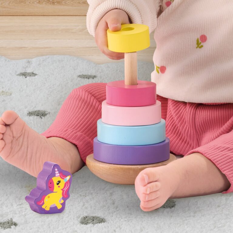Wooden stacking tower unicorn