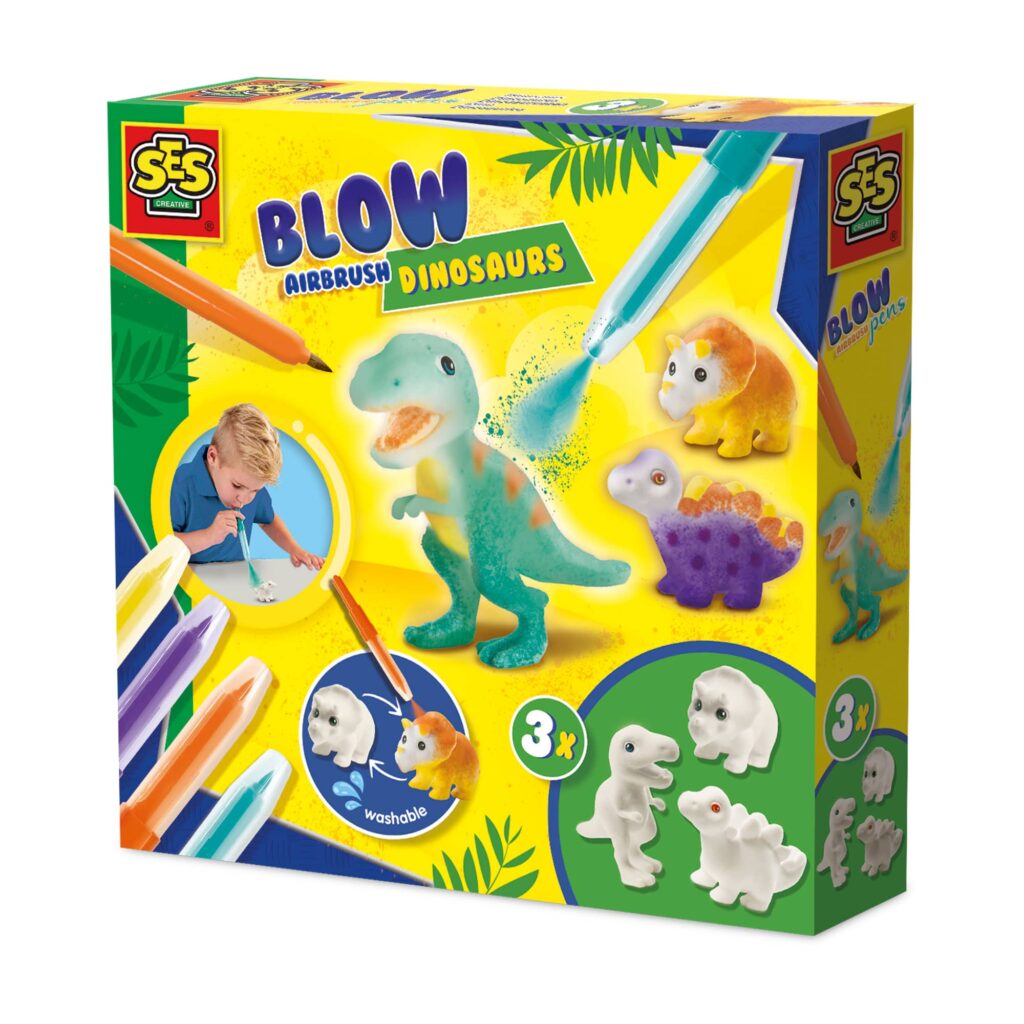 Blow airbrush pens - Dinosaurs 3x