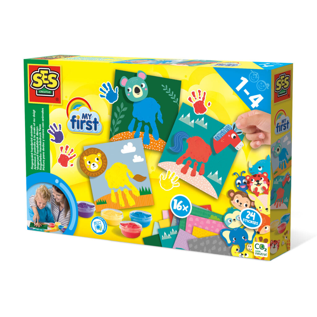 My first - Fingerpaint handprint animals