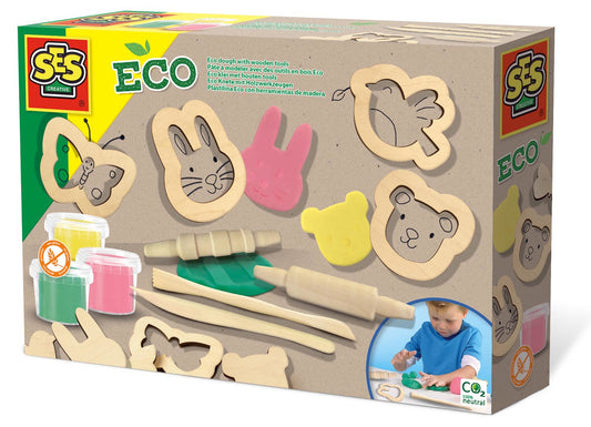 Eco dough 3 x 90 g with wooden tools