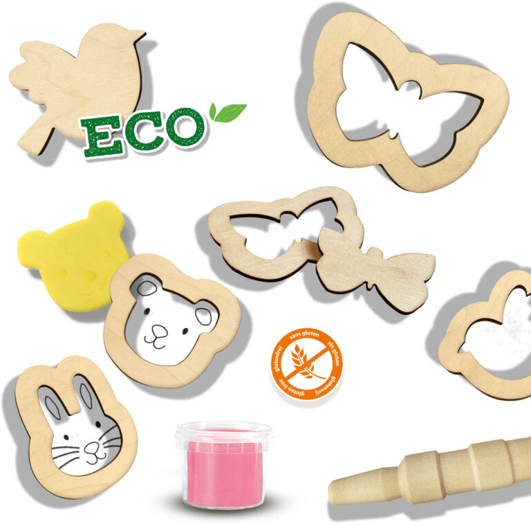 Eco dough 3 x 90 g with wooden tools