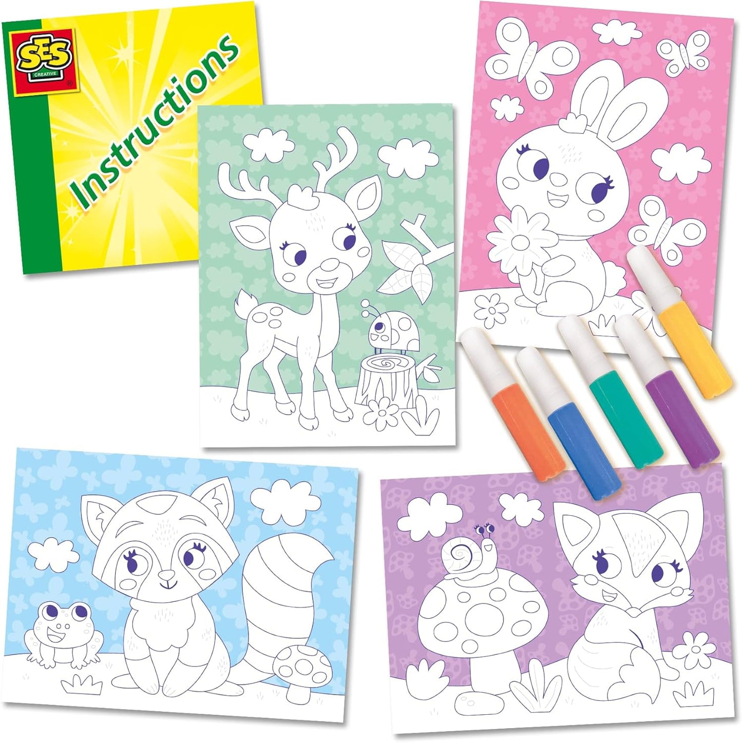 Coloured sand art - Forest animals