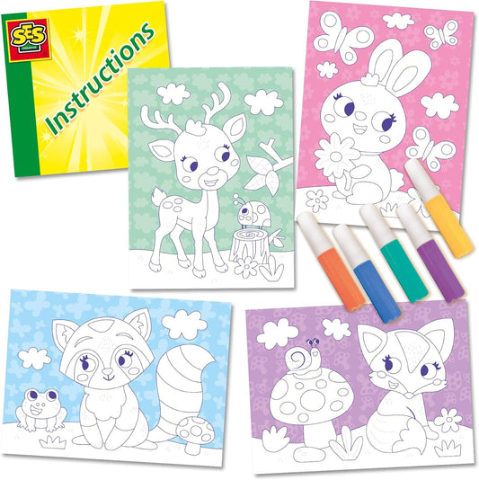 Coloured sand art - Forest animals