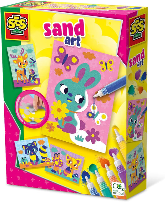 Coloured sand art - Forest animals