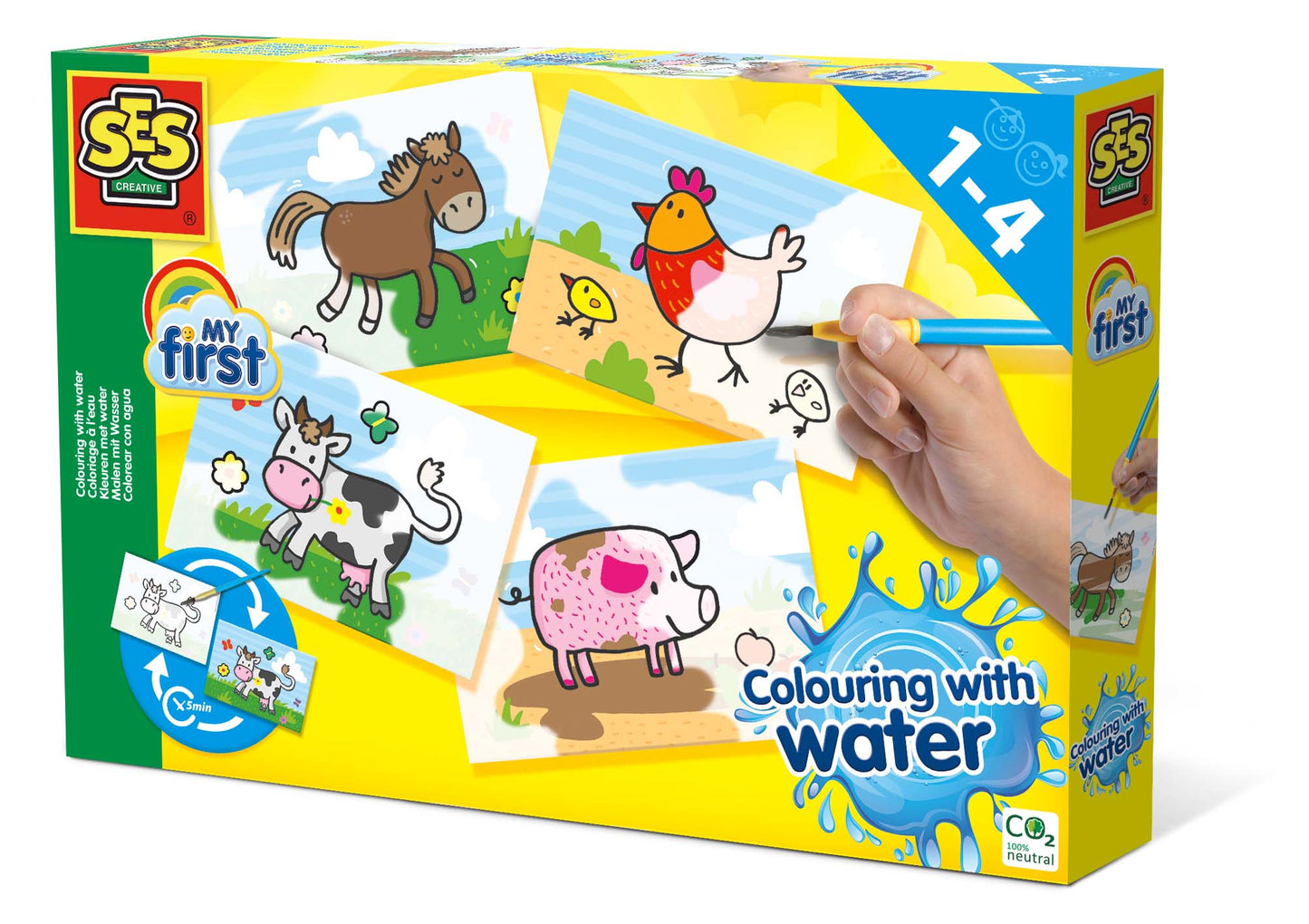 Colouring with water - Farm animals